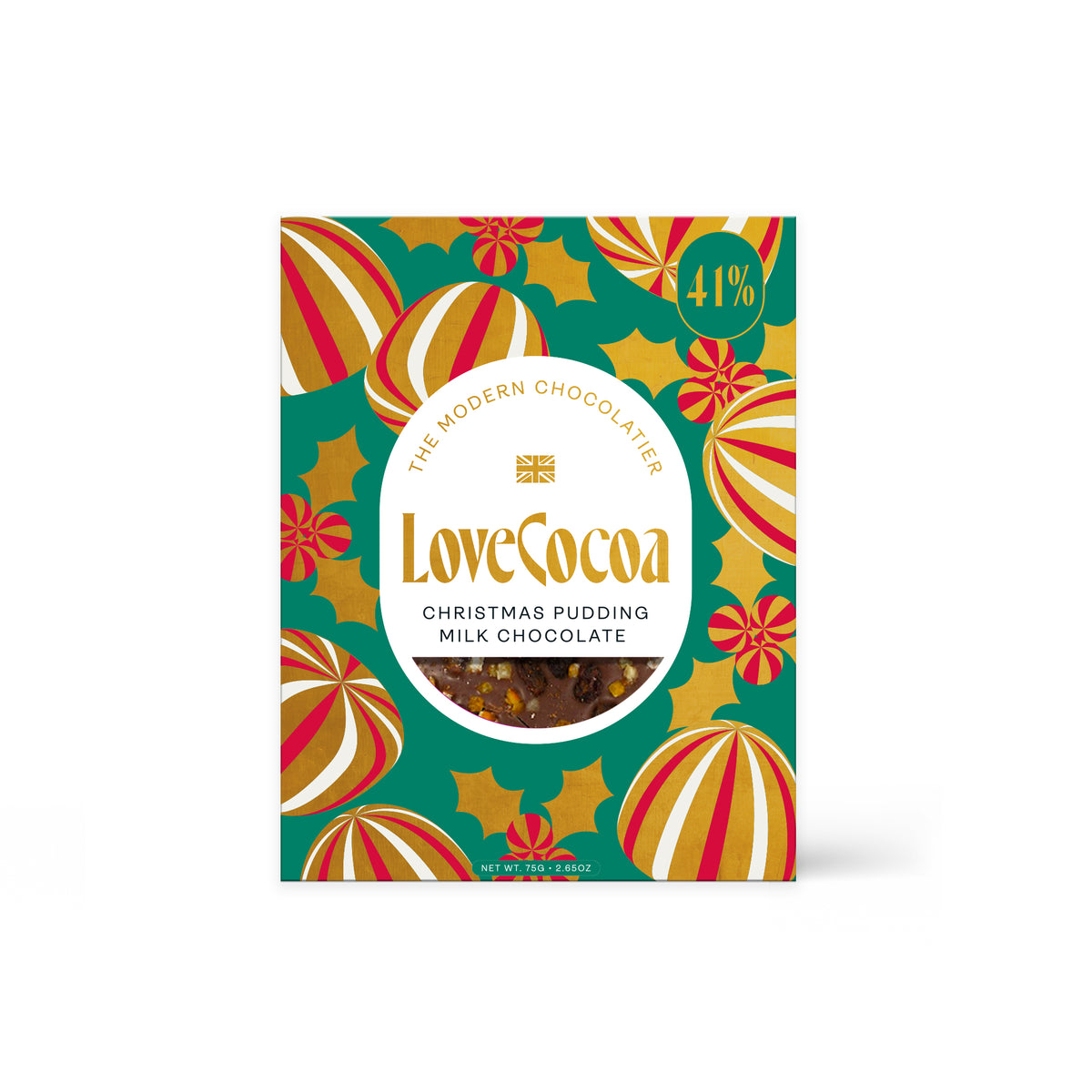Christmas pudding milk chocolate bar