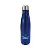 Blue water bottle with 'Alzheimer's Society' logo on a white background