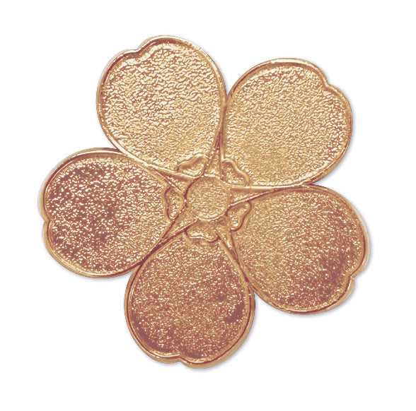 Rose gold metal forget-me-not flower pin badge and wedding table cards x 10