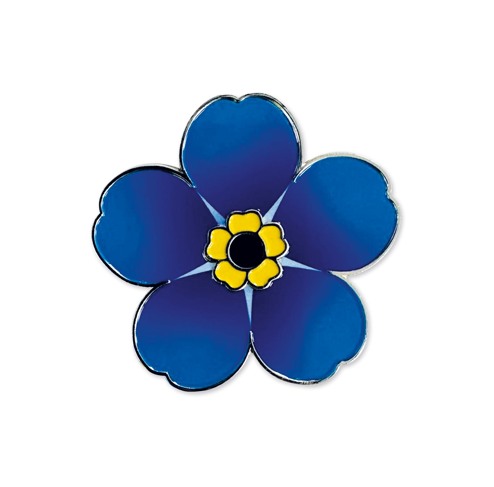 Blue forget-me-not enamel pin badge