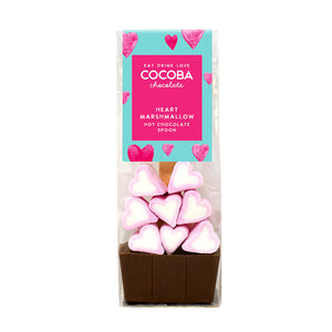 Heart marshmallow milk hot chocolate spoon