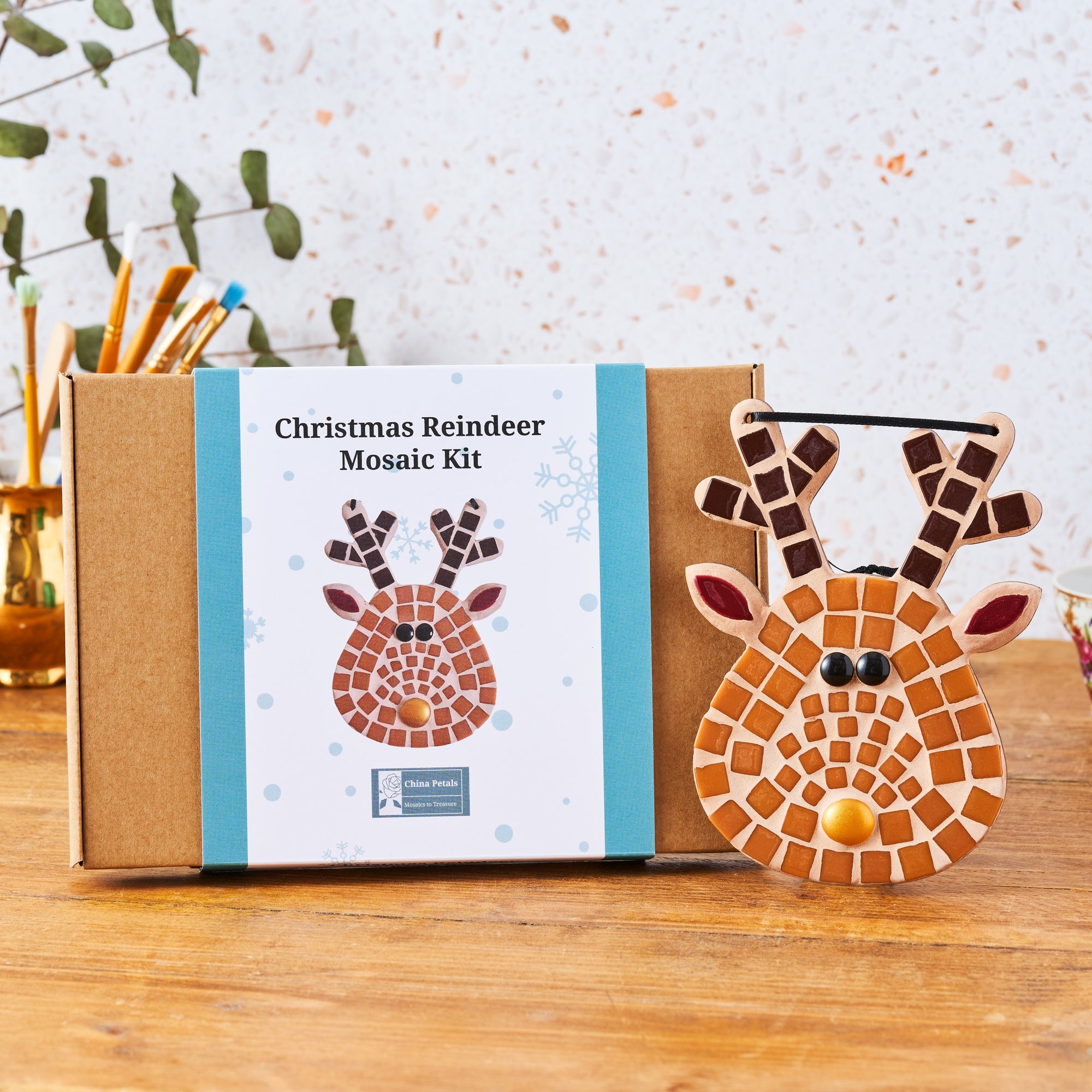 Christmas reindeer mosaic kit