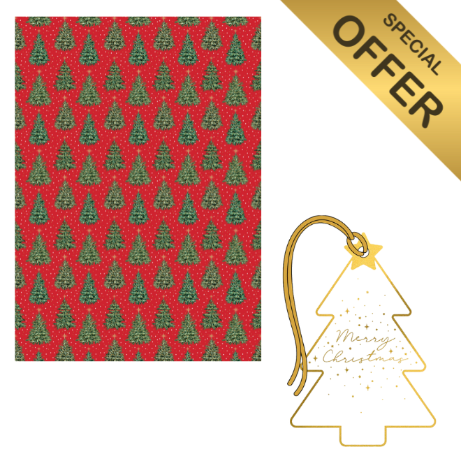 Christmas trees gift wrap bundle