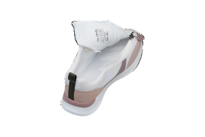 Pink and white zipper sneakers - with open zipper