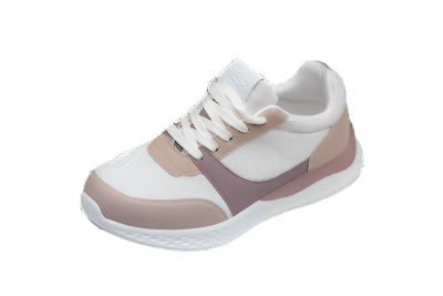 Pink and white zipper sneakers