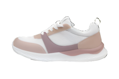 Pink and white zipper sneakers