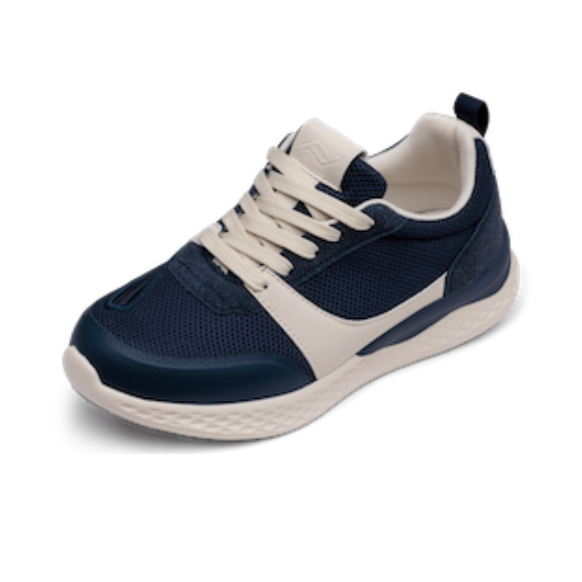 Blue and white zipper sneakers