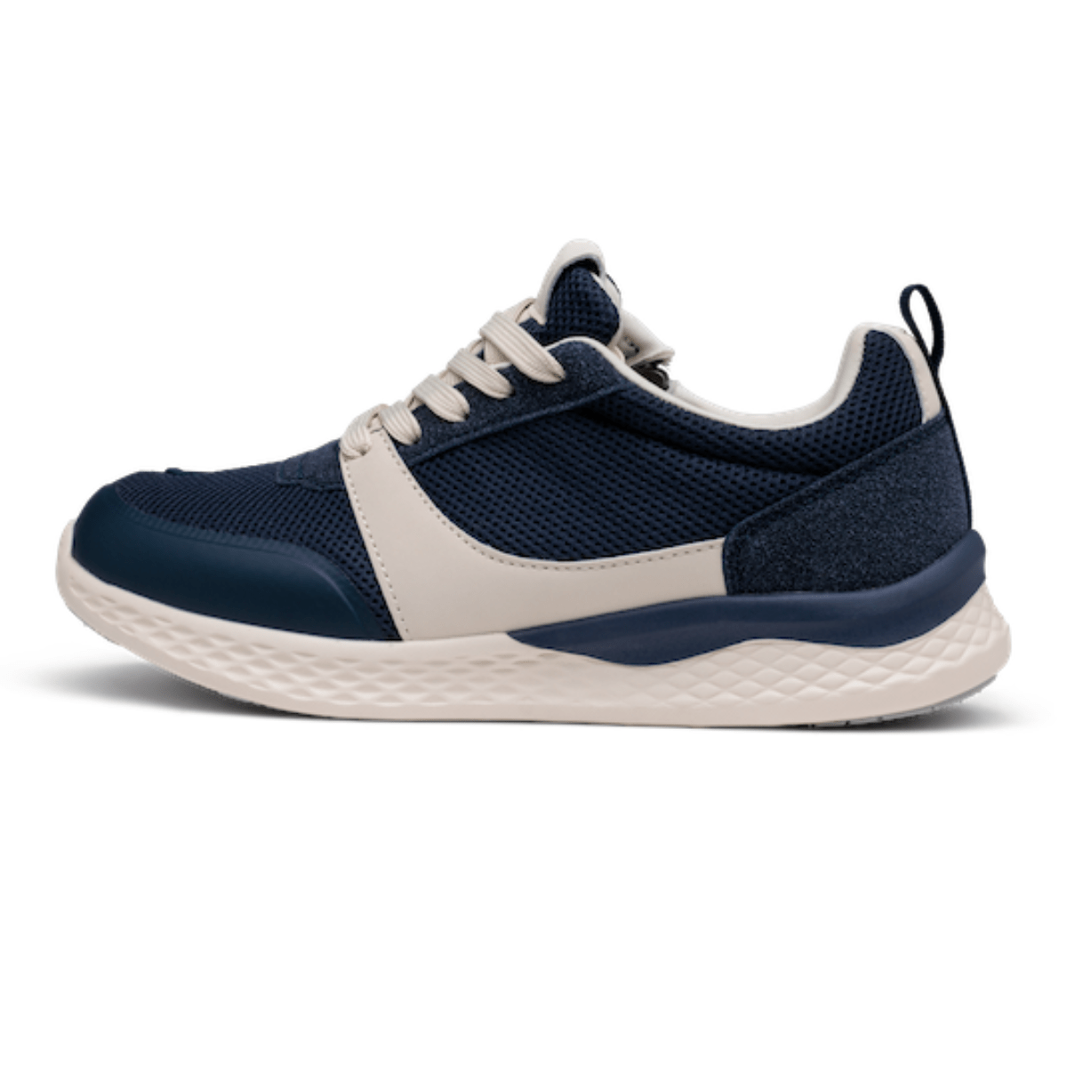 Blue and white zipper sneakers