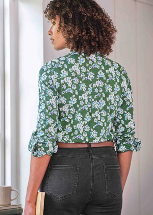Dory jersey blouse - floral green