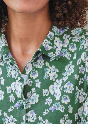 Dory jersey blouse - floral green