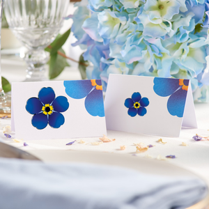 Forget-me-not enamel brooch and pin set