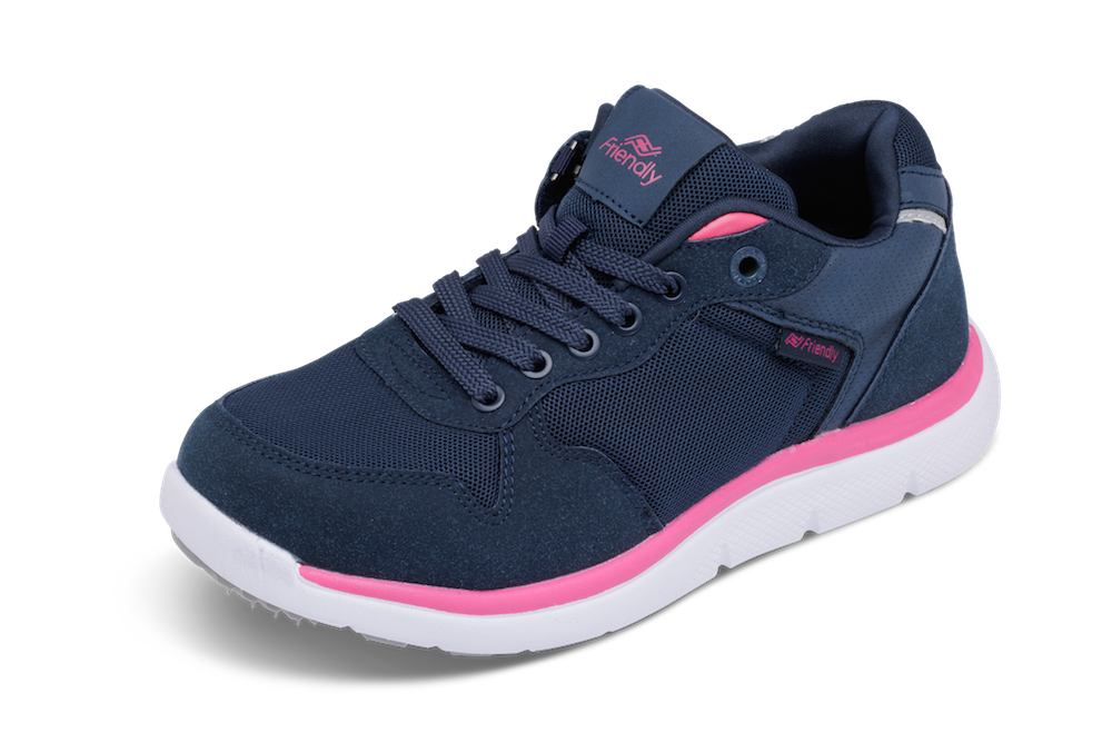 Excursion shoe, navy and pink mid top - women