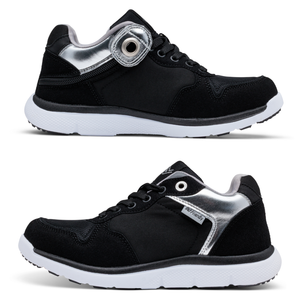 Excursion mid-top wide-fit black and silver shoe - women
