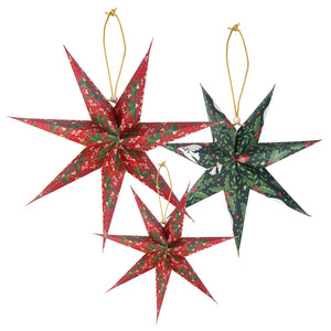 Folklore paper stars decorations - pack of 3