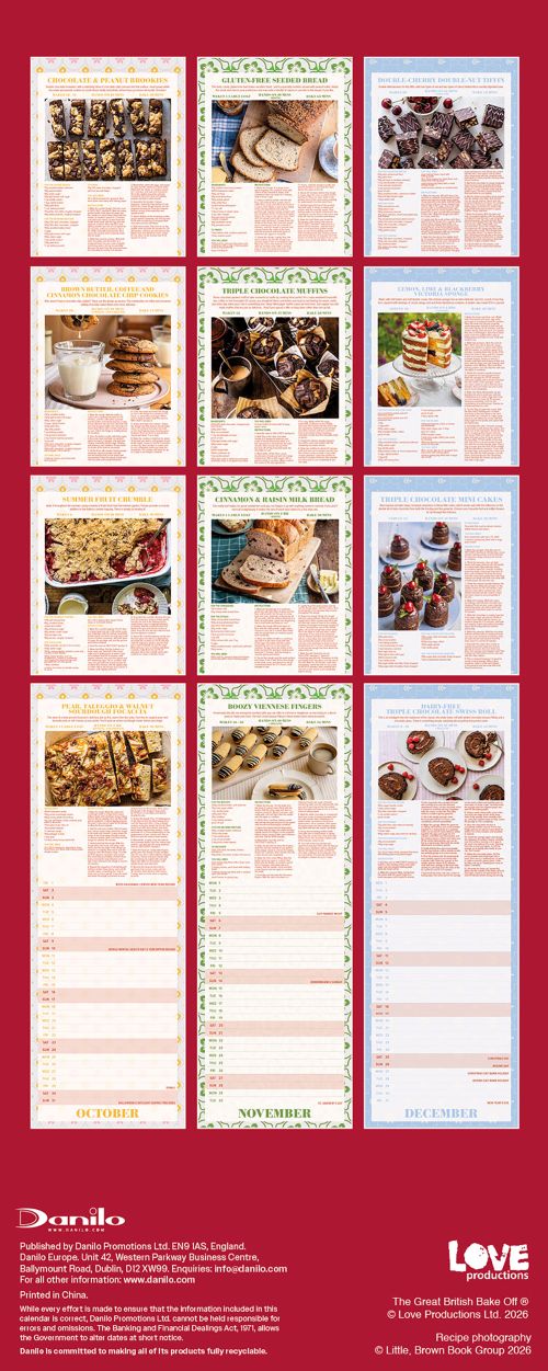 A recipe book or cookbook cover featuring a grid of twelve food photography panels with recipe details below each, set against a deep red background with the 'Donko' logo and 'LOVE' text at the bottom.