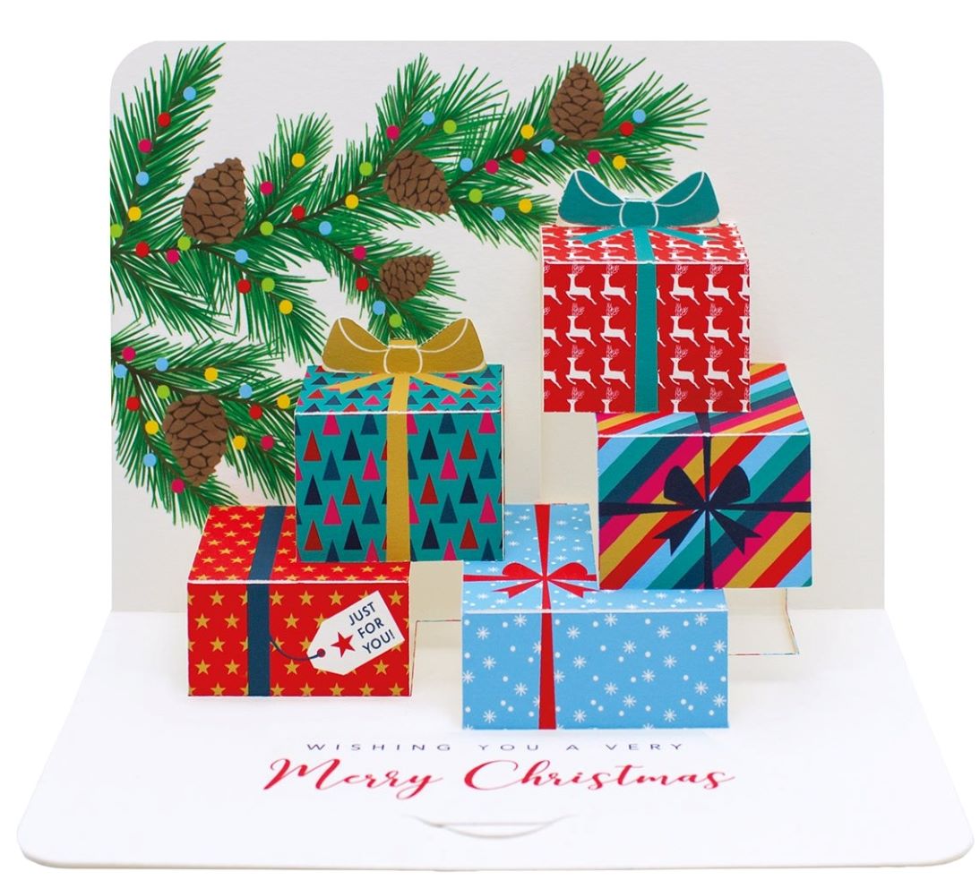 Christmas gifts pop-up card - pack of 5