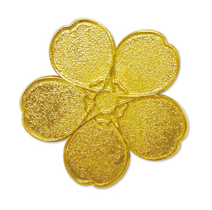 Gold metal forget-me-not flower pin badge and wedding table cards x 10