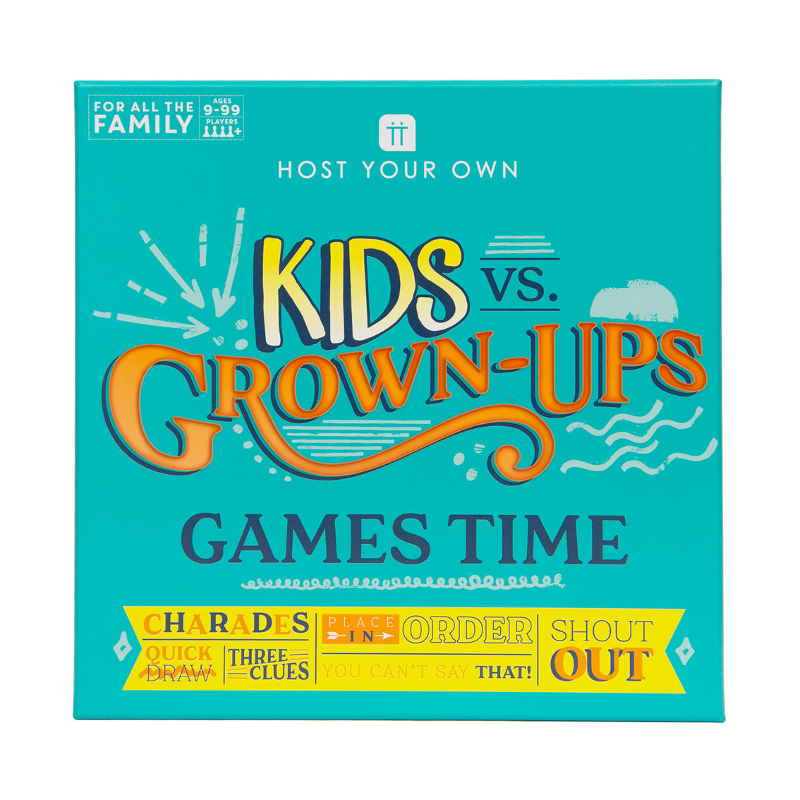 Host your own kids vs. grown-ups board game