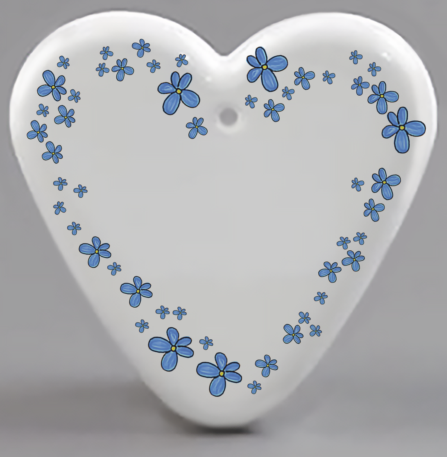 Forget-me-not handmade heart hanger - Alzheimer's Society