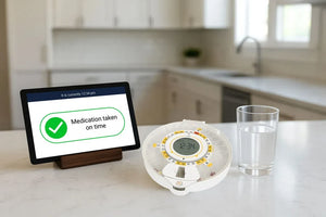 Idem smart reminder clock with clear pill dispenser bundle