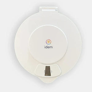 Idem pill dispenser with white lid