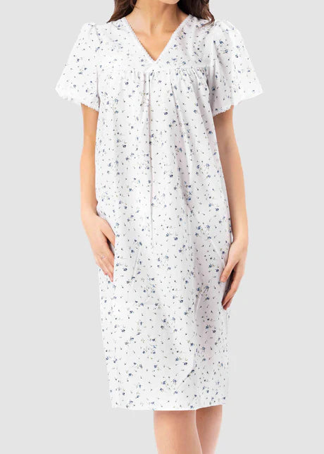 Jade easy-care floral open back nightdress