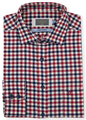 Michael brushed cotton shirt - red gingham