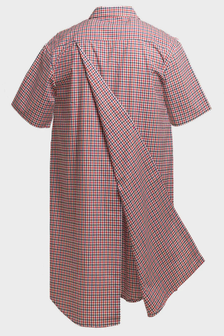 Otis short sleeve cotton back opening nightshirt - red