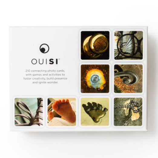 Pack of OUISI cards with six square images on a white background