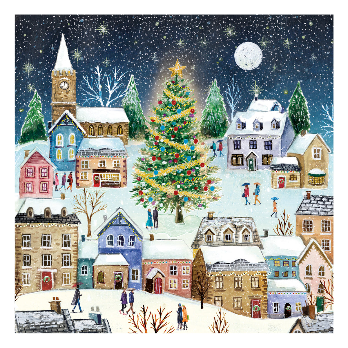 Snowy village, pack of 10 cards