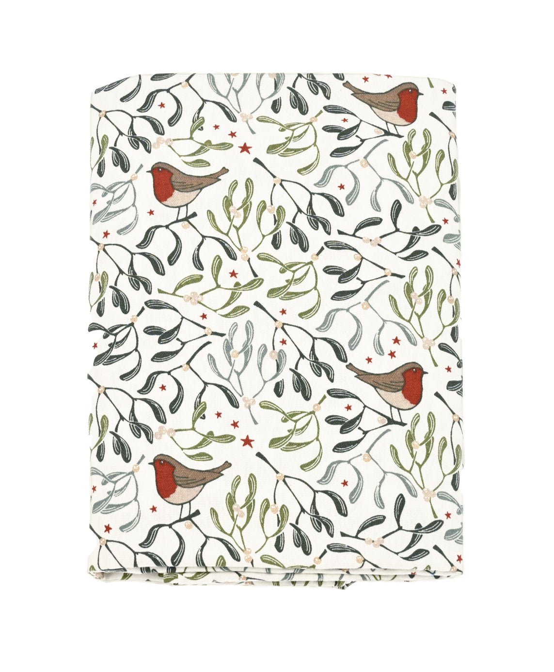 Robin and mistletoe napkins - set of 4