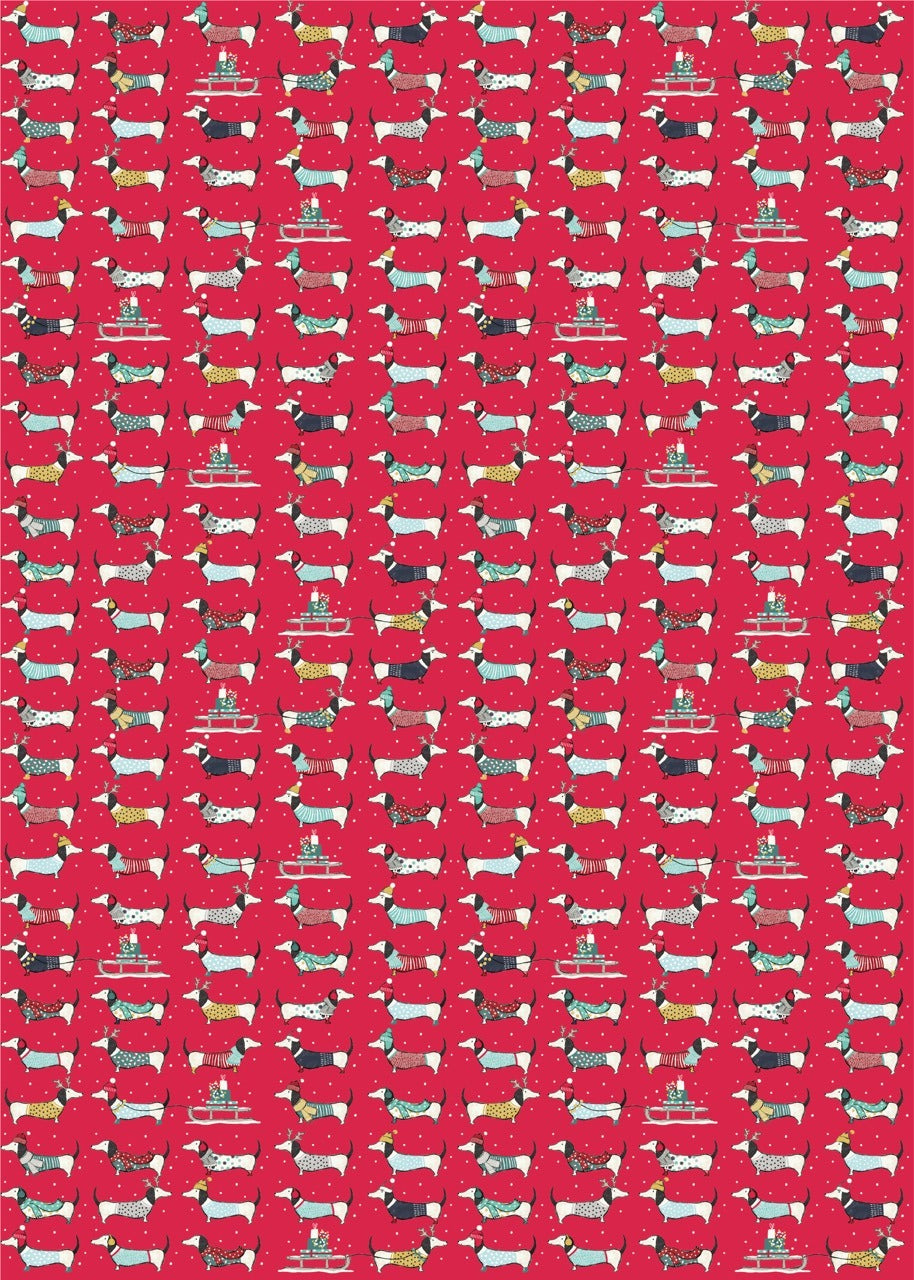 Dachshund roll wrap - red