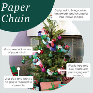 Santa paper chain decoration - 6.5m
