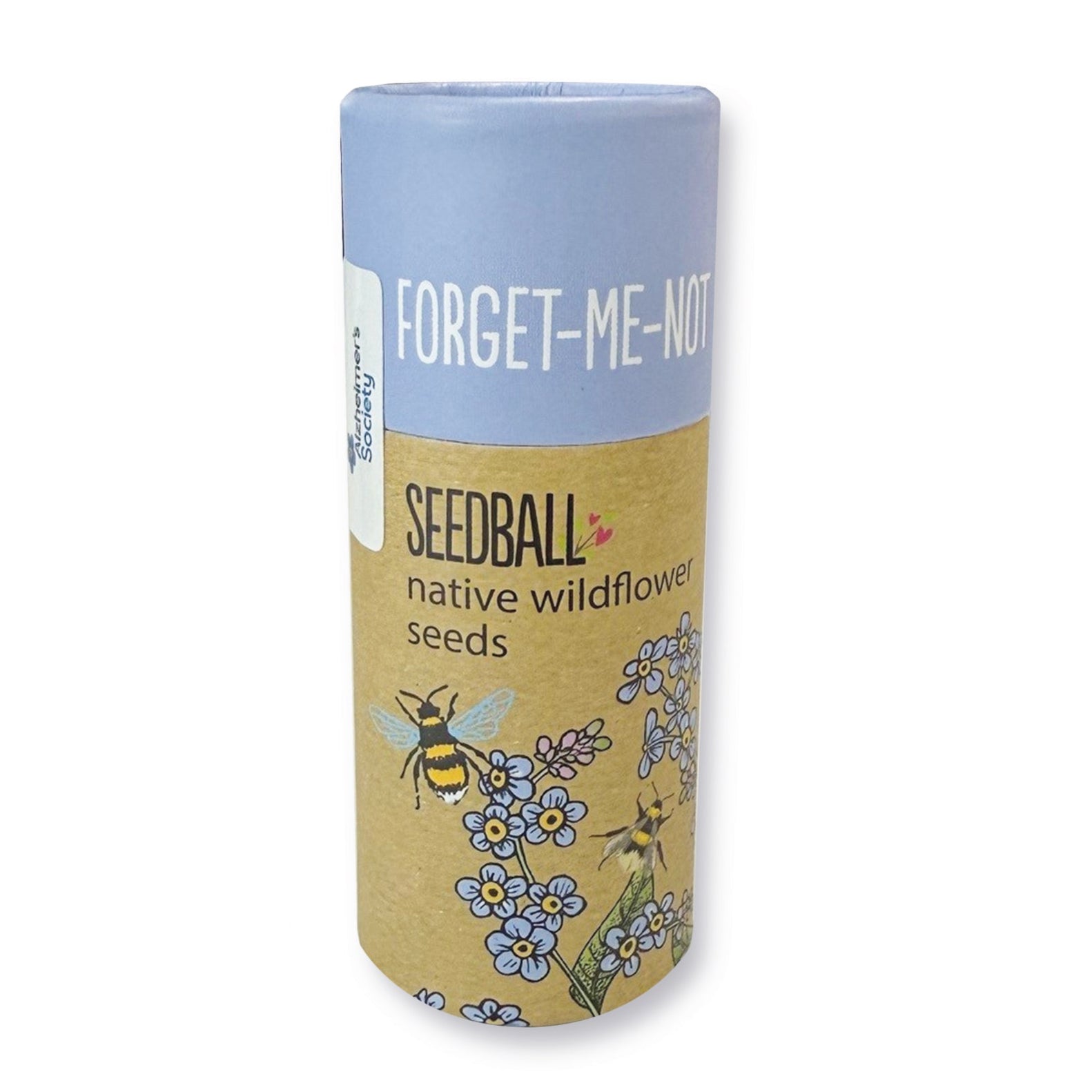 Branded Alzheimer's Society seedball tube
