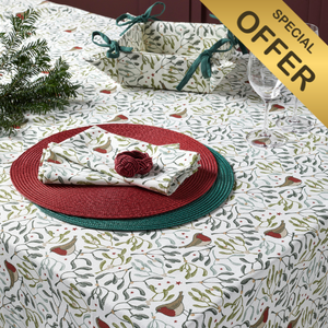 Robin and mistletoe deluxe Christmas tableware bundle