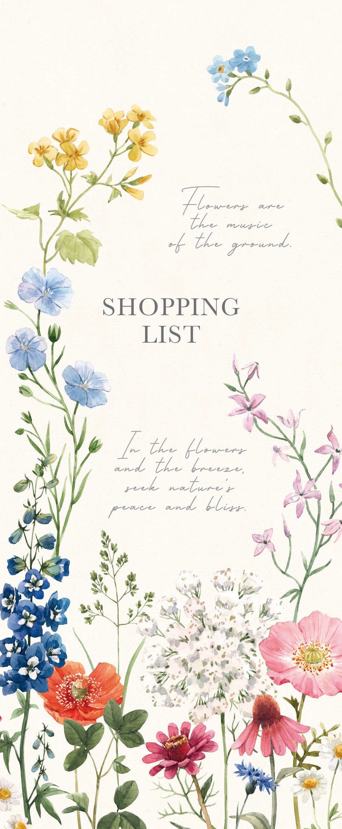 Floral design with text on a white background