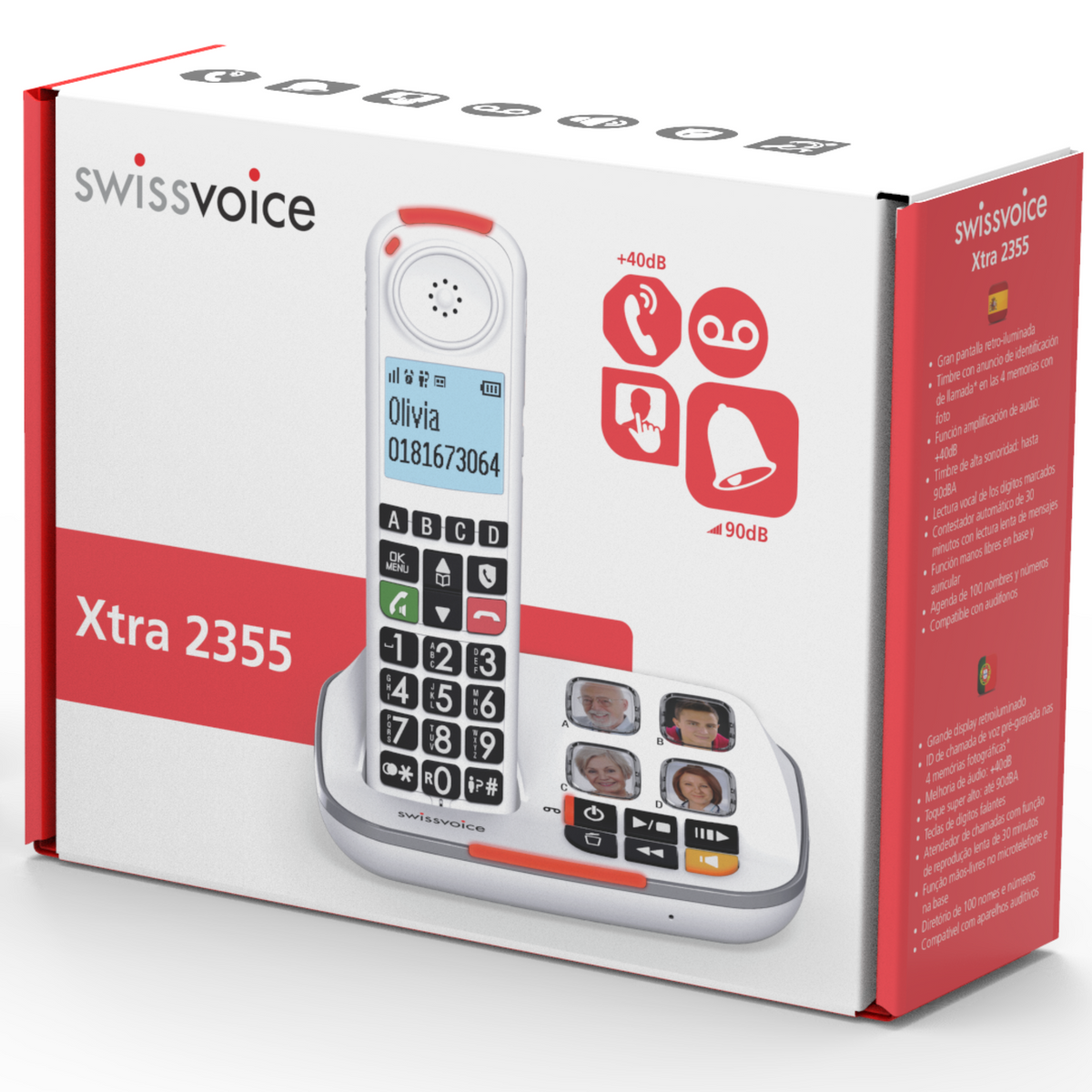 Swiss voice packaging showing phone