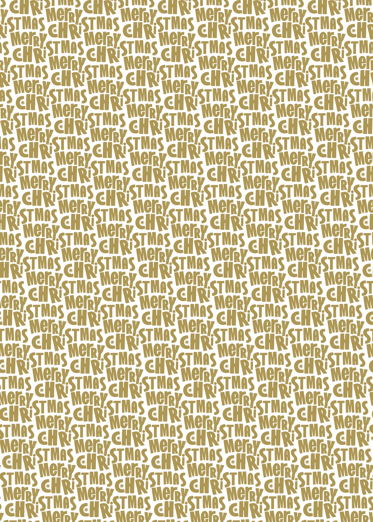 Gold Merry Christmas printed tissue paper on a white background.