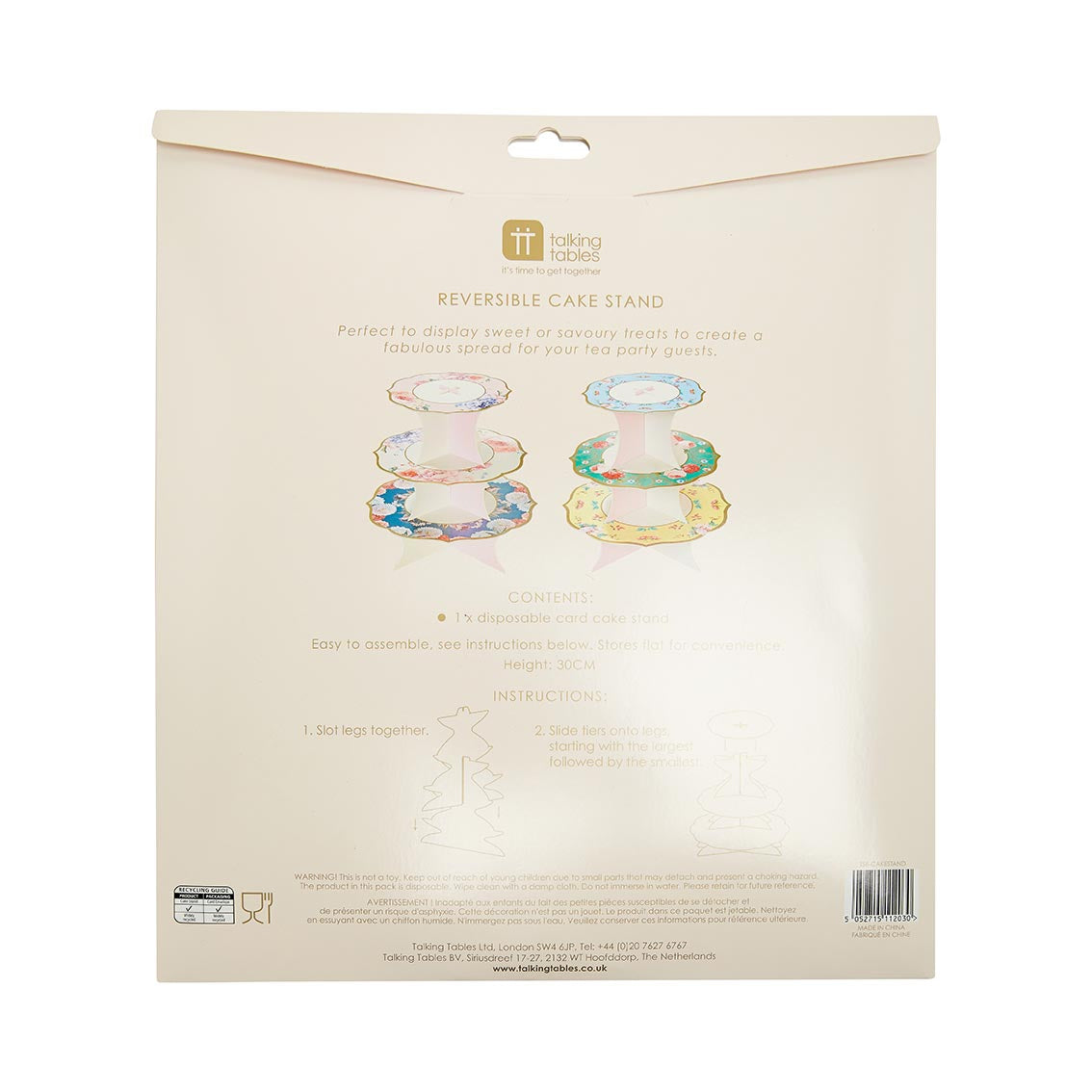 back of the cake stand packet