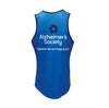 Blue sleeveless shirt with Alzheimer's Society logo and text on a white background