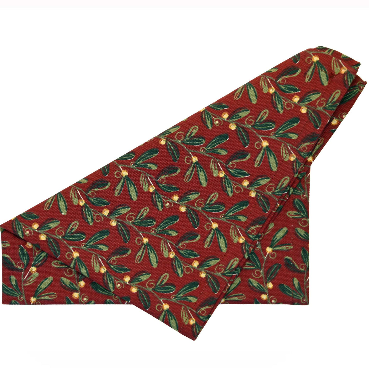 Mistletoe pattern napkin on a white background.