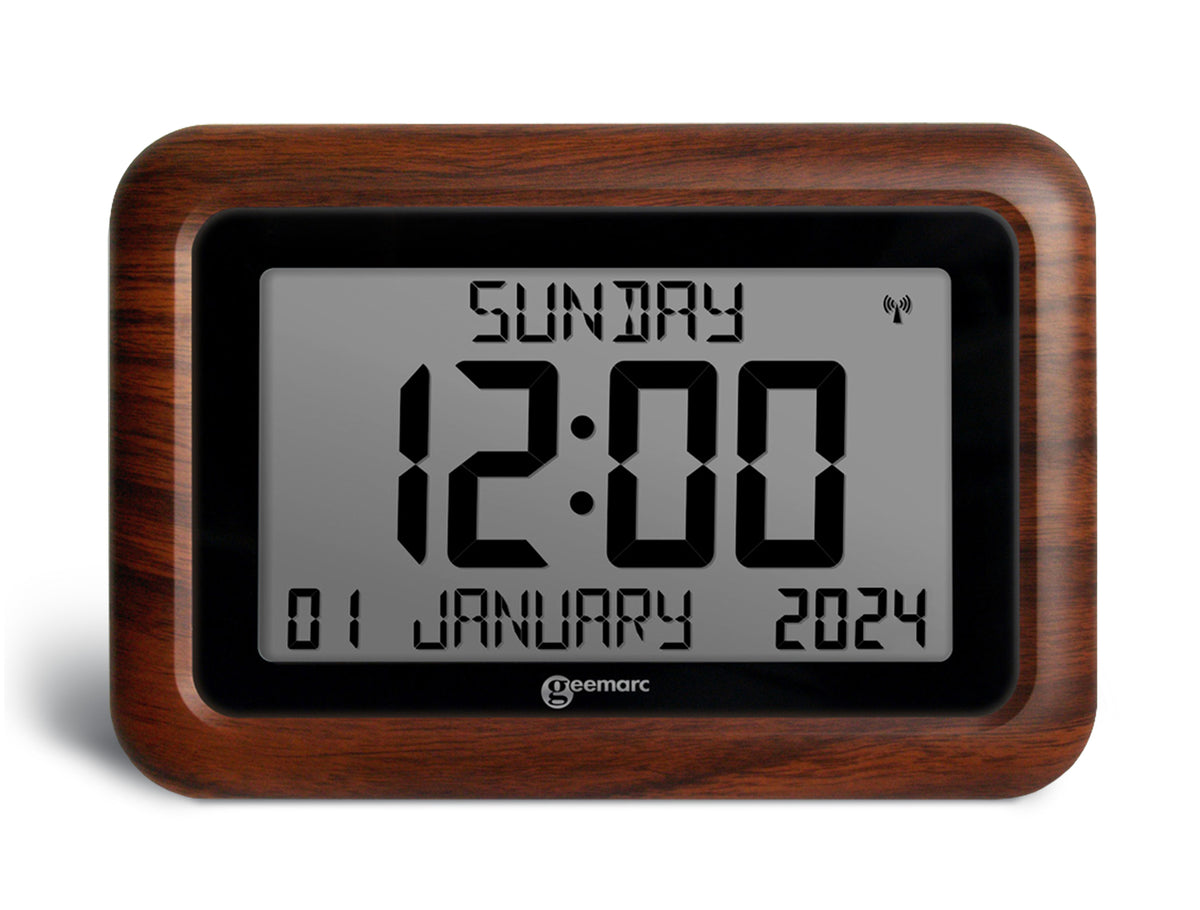 Radio controlled wood effect clock