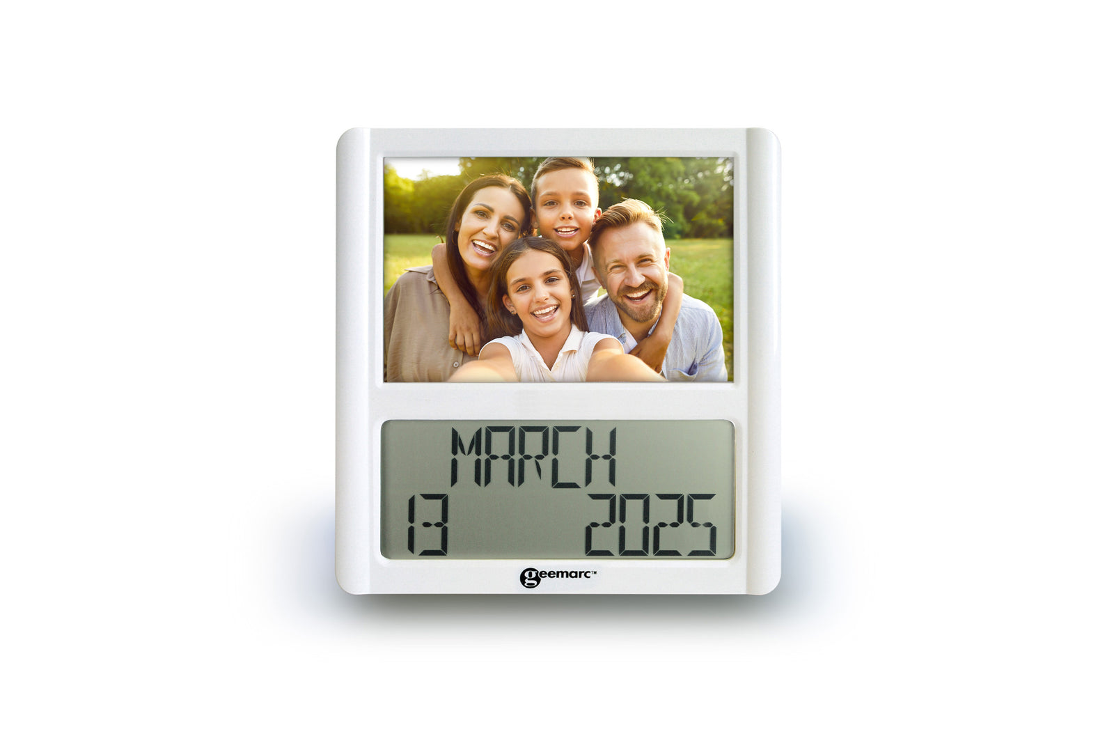 Digital clock with photo frame