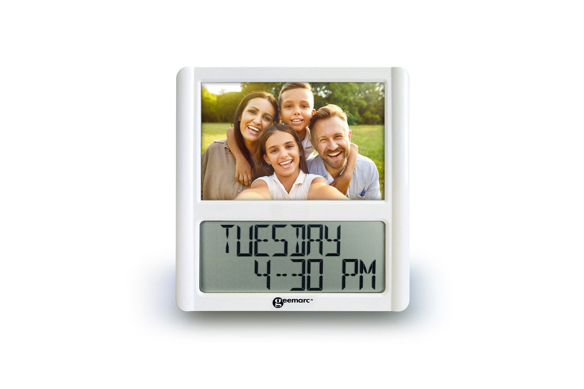 Digital clock with photo frame