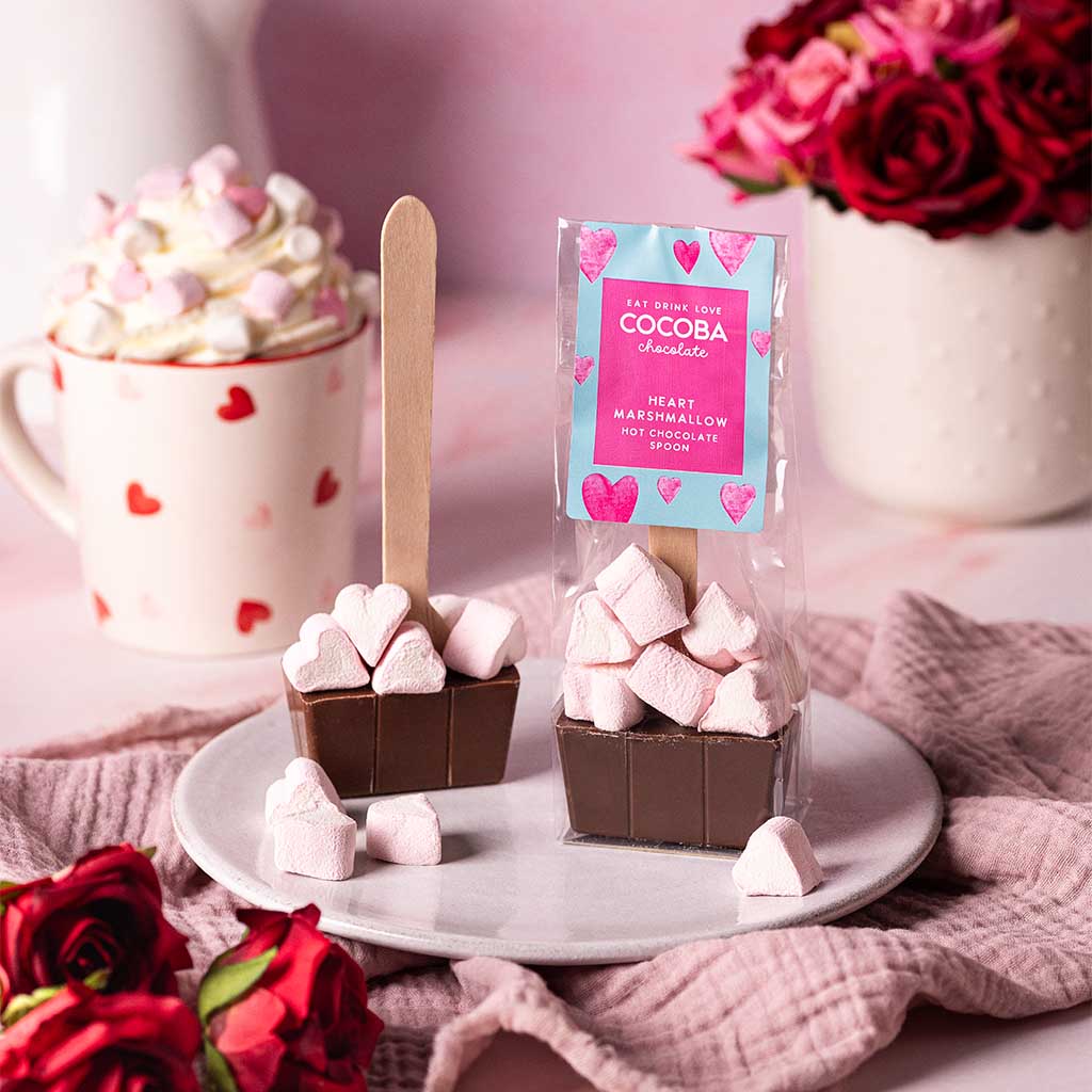 Heart marshmallow milk hot chocolate spoon