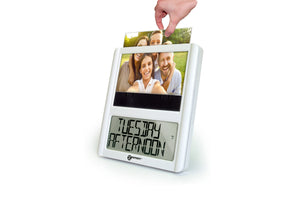 Digital clock with photo frame