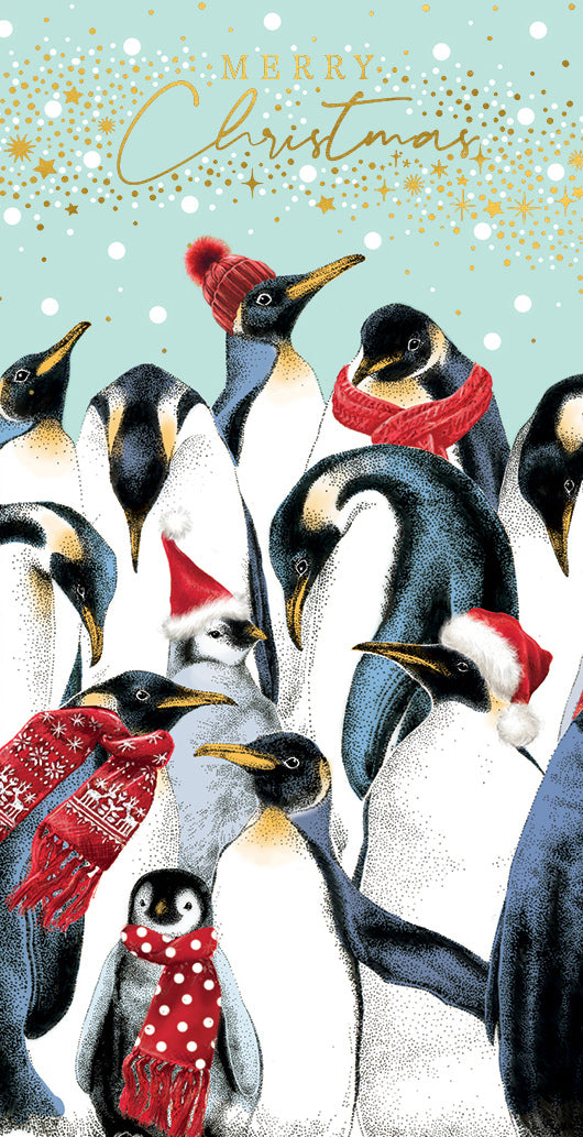 Festive penguins money wallet