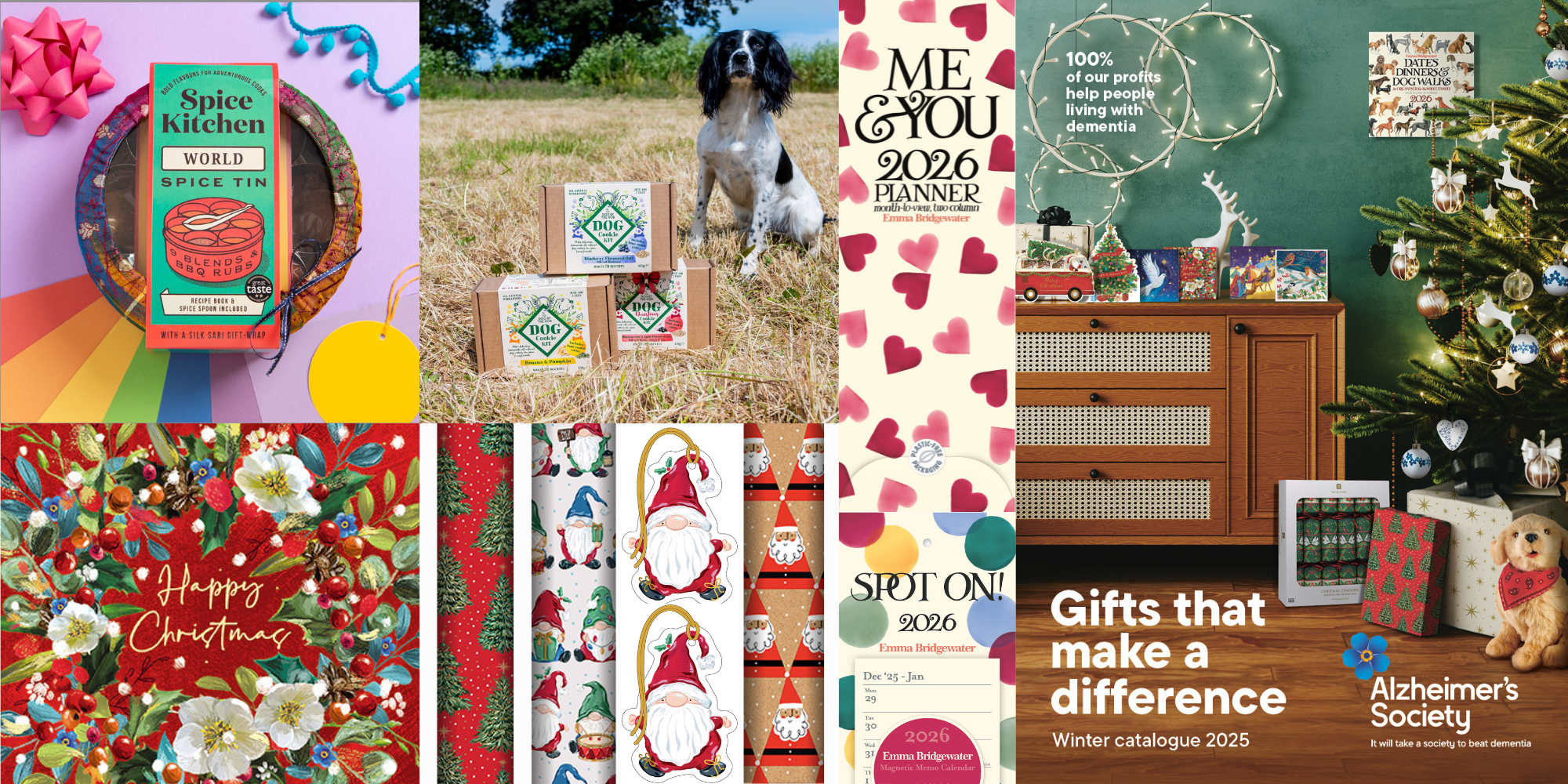 Selection of festive gifts, cards and wrap available from the new winter catalogue