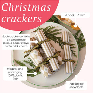Mini Gold crackers with charms - pack of 6