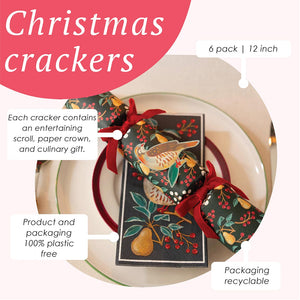 Deluxe Partridge & Pear crackers - pack of 6